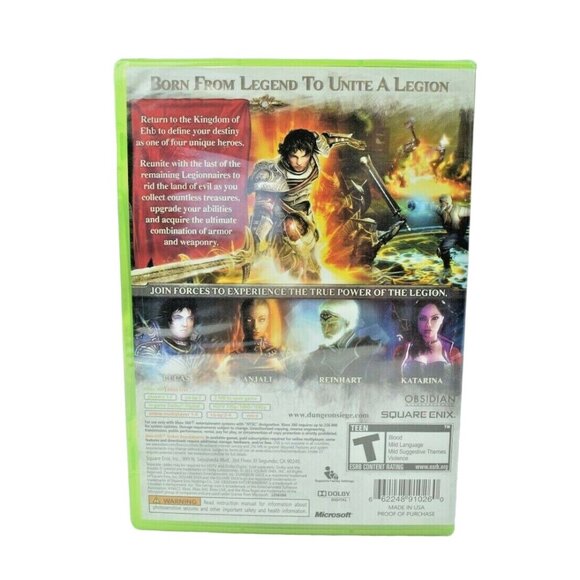 Square Enix Dungeon Siege III Microsoft Xbox 360, 2011 Sealed - Picture 2 of 5